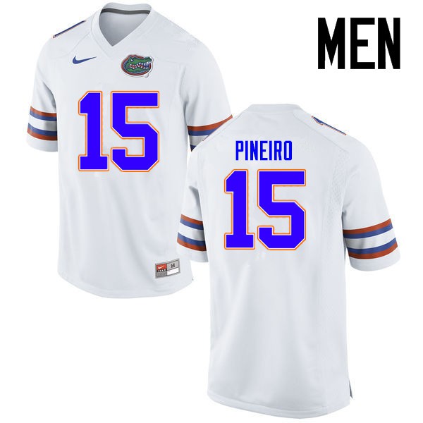 Florida Gators Men #15 Eddy Pineiro College Football Jerseys White